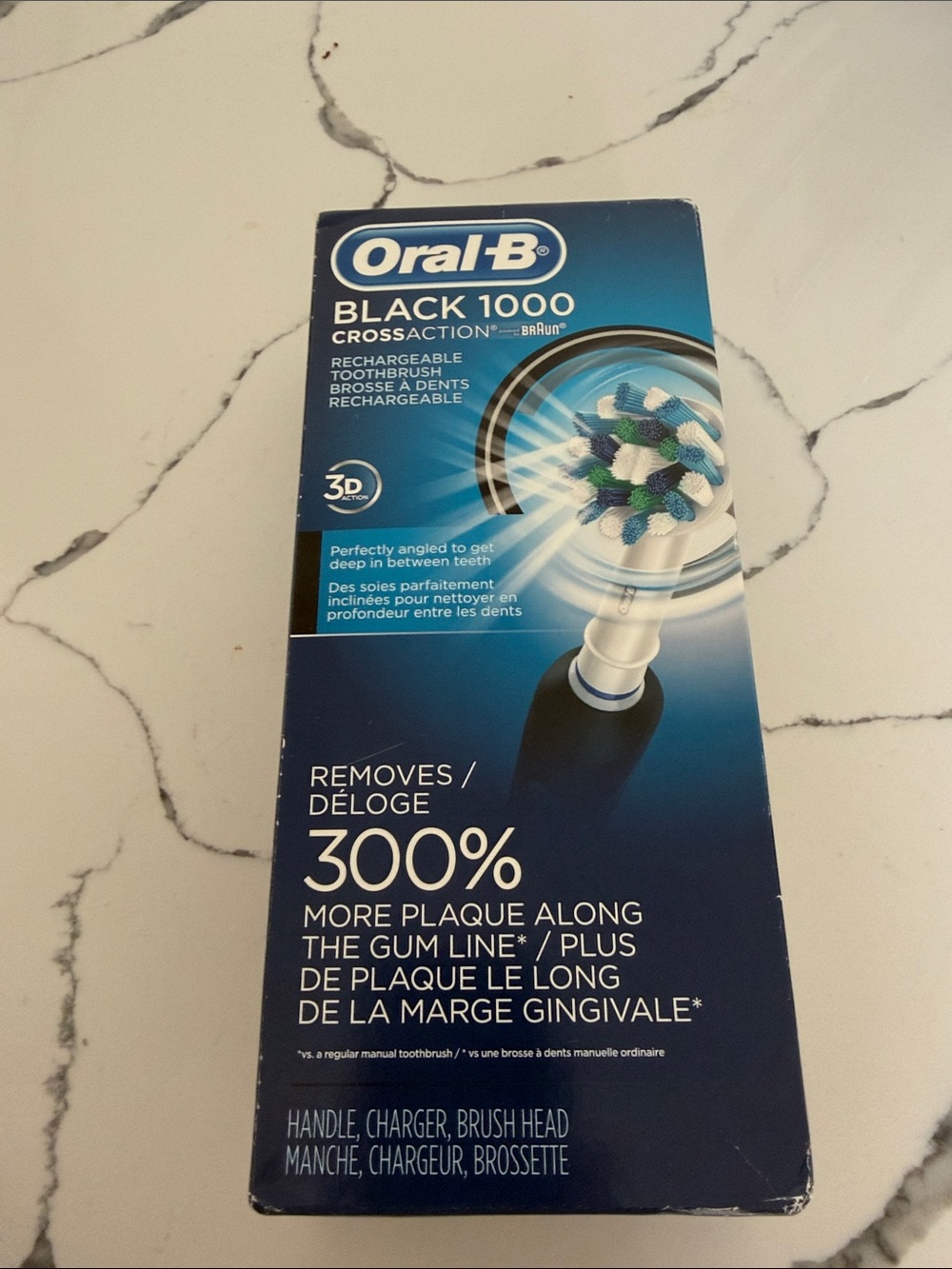 Oral‑B Black 1000 CrossAction Rechargeable Toothbrush - Black